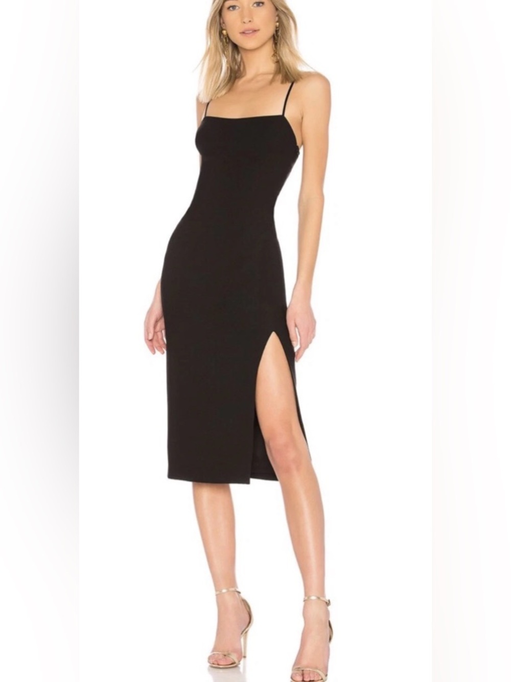 Cinq A Sept Cairen Sexy Side Slit Open Back Little Black Dress Sz 2 Retail $394